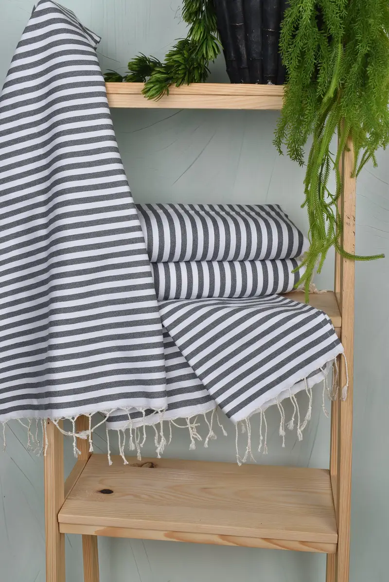 Monogram Hand Towel, Bathroom Hand Towel, Personalized Dish Towel, Gym Towel, Gift For The Home, Personalized Hand Towel, 40x18 Cotton Striped Towel - 6