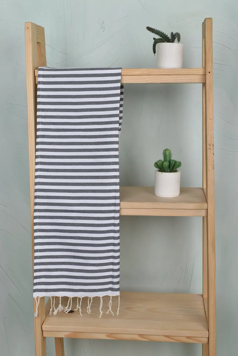 Monogram Hand Towel, Bathroom Hand Towel, Personalized Dish Towel, Gym Towel, Gift For The Home, Personalized Hand Towel, 40x18 Cotton Striped Towel - 8