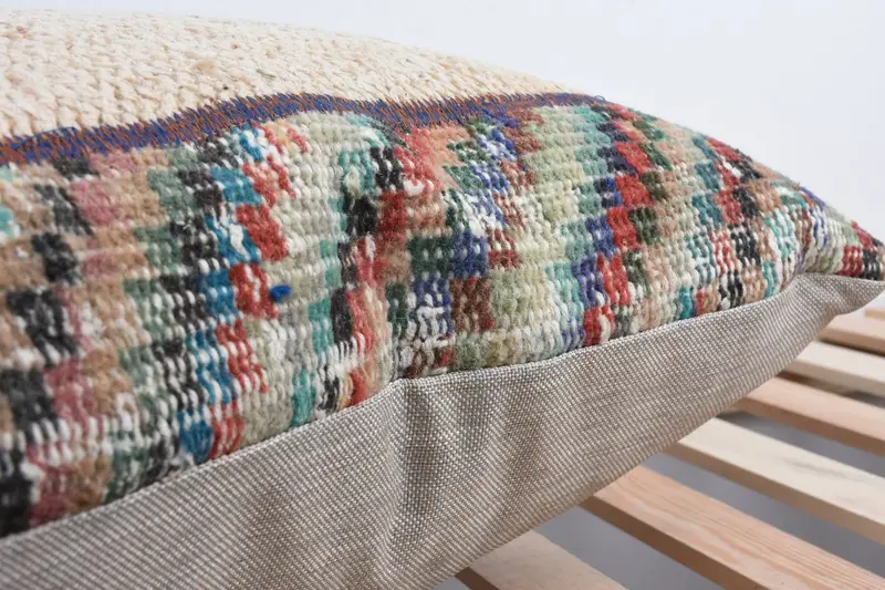 Chair Cushion, Handwoven Pillow Cover Cushion, 24x24 Green Pillow Cover, Gift Pillow, Antique Pillows, Vintage Kilim Pillow, Cushion Cover - 7
