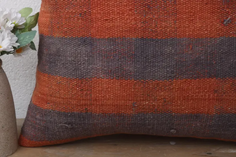 Kilim Cushion Sham, Pillow for Couch, 16x16 Blue Pillow Case, Vintage Kilim Pillow, Handwoven Cushion, Sofa Bolster Cushion Cover, Cushion Case - 3