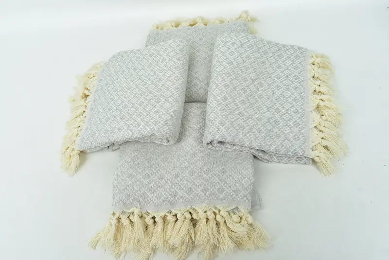Yoga Towel, Unique Gift, Cotton towel, Fringed Turkish peshtemal beach towel USA, 70x40 Cotton Diamond Towel, Absorbent Turkish towel, Beach towel - 6