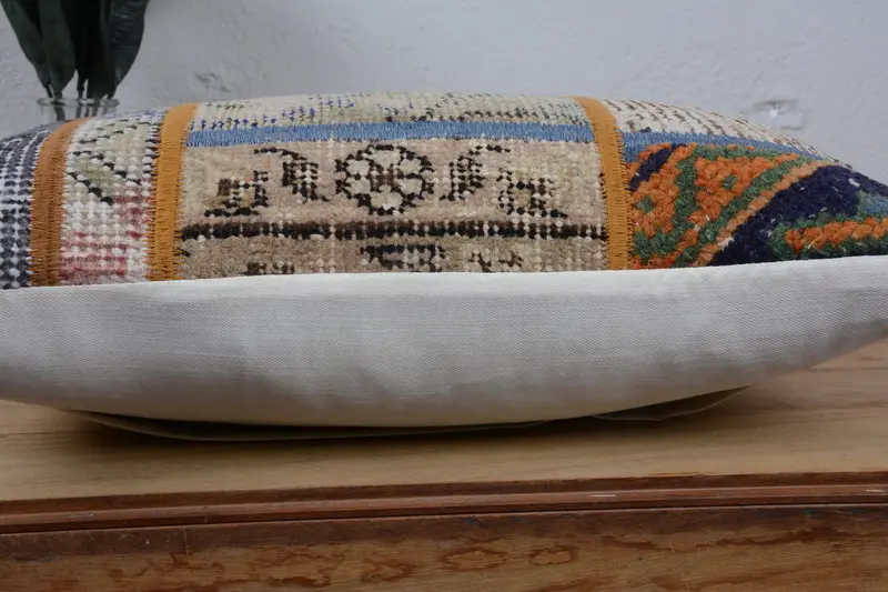 12x20 Blue Pillow Case, Pillow, Handmade Kilim Cushion, Home Decor Pillow, Outdoor Patio Pillow Cover, Turkish Kilim Pillow - 5