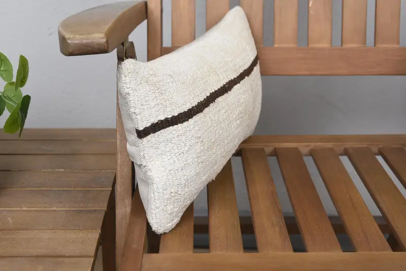 Farmhouse Pillow Case, 8x16 White Pillow, Floor Cushion Cover, Boho Pillow, Vintage Pillow, Pillow Cover, Vintage Kilim Pillow - 2