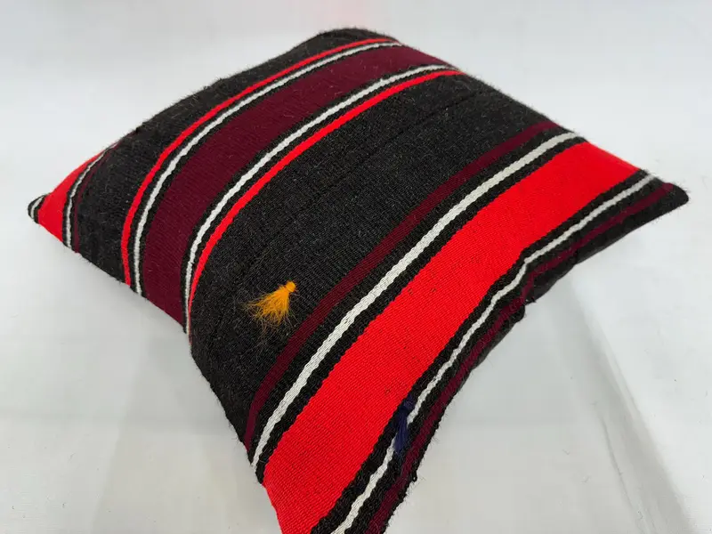 Toss Pillow Cover, Pillow Cover, Vintage Kilim Throw Pillow, Antique Pillows, Nomadic Cushion Cover, 20x20 Brown Pillow Cover, Kilim Pillow - 6