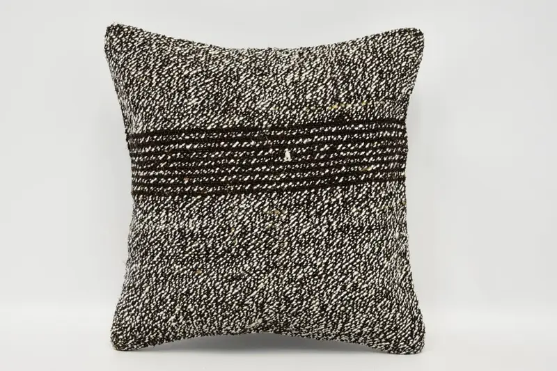 Brown Vintage Moroccan Pillow Sham, Striped 12x12 inch Seasonal Gift Sofa Cushion Cover - 1