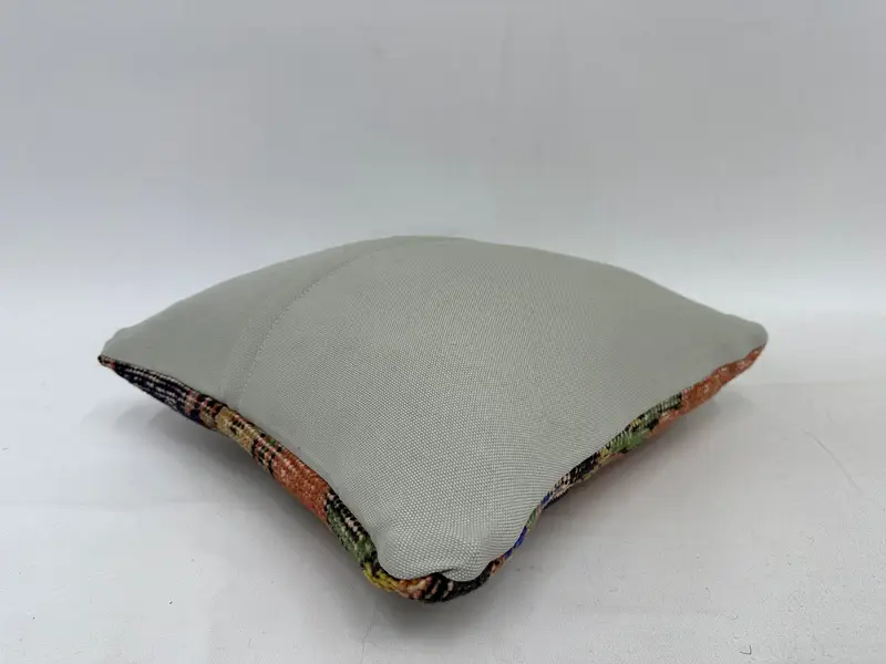 14x14 Blue Cushion Case, Kilim Cushion Sham, Turkish Kilim Pillow, Crochet Pattern Pillow Sham, Pillow Case, Kilim Pillow, Ikat Cushion - 7