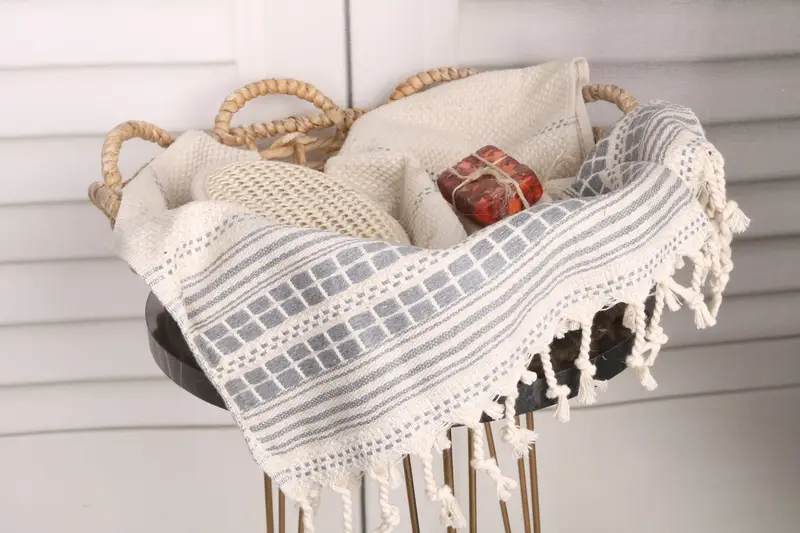 Turkish Towel, Towel With Name, Guest Towel, Turkish Towel Hand Towel, 40x20 Linen Striped Towel, Small Bath Towels, Monogram Kitchen Towel - 2