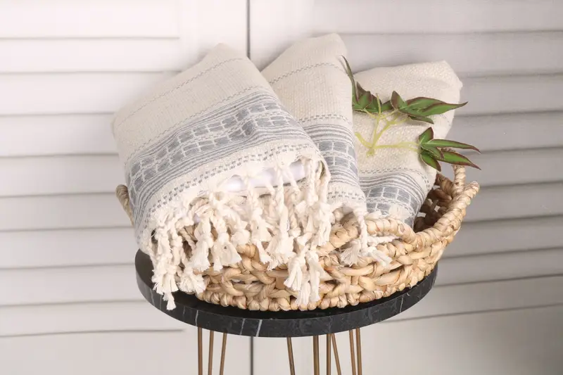 Turkish Towel, Towel With Name, Guest Towel, Turkish Towel Hand Towel, 40x20 Linen Striped Towel, Small Bath Towels, Monogram Kitchen Towel - 5