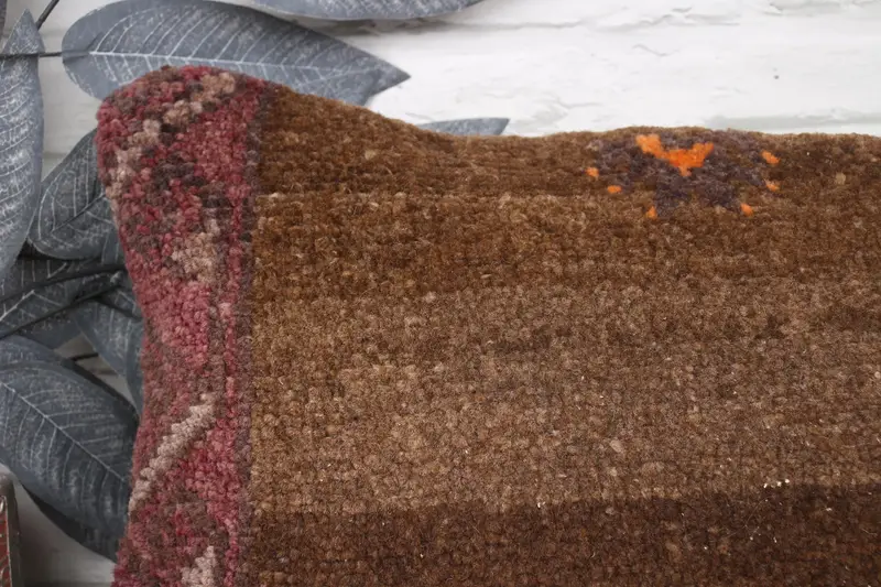 Vintage Kilim Throw Pillow, Cushion Case, Farmhouse Pillow, 12x24 Brown Pillow Cover, Kilim Pillow, Antique Pillows, Bohemian Cushion Cushion Cover - 2
