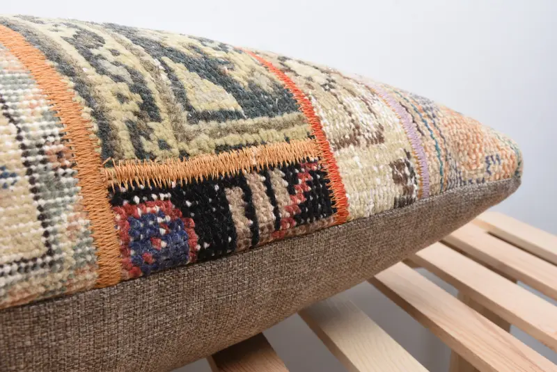 Turkish Kilim Pillow, 16x36 Red Pillow Sham, Boho Pillow, Handwoven Cushion Cover, Pillow, Pet Cushion Cover, Antique Pillows, Car Cushion Cover - 7