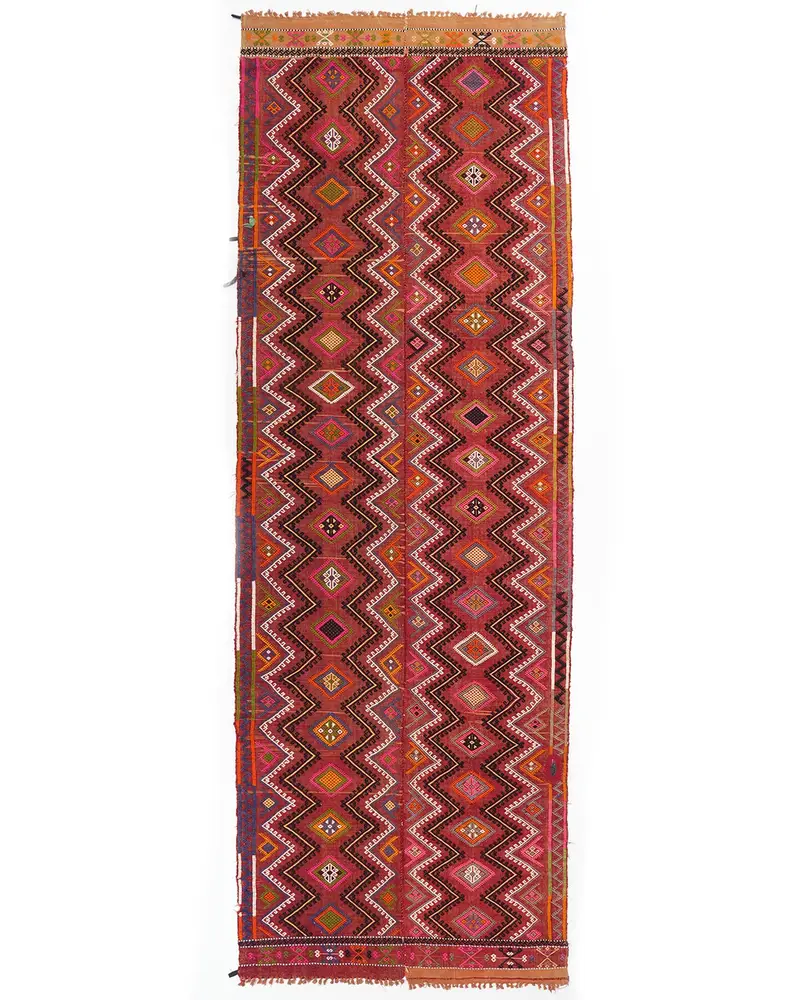 レッドラグ、3.8x11.3フィートのエレガントなソリッドカラー