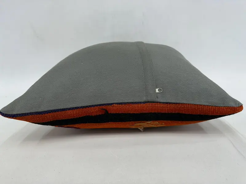 18x18 Orange Pillow, Nautical Throw Cushion Case, Throw Kilim Pillow, Vintage Pillow, Cushion Cover, Turkish Pillow, Chair Cushion - 7