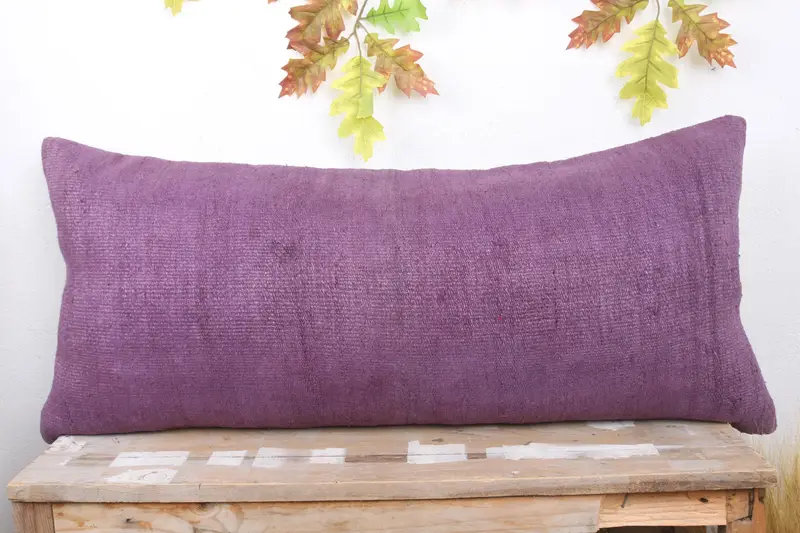 Christmas Pillow Sham, Turkish Pillow, Pillow for Couch, Southwestern Pillow Sham, Kilim Cushion Sham, 16x36 Purple Pillow Sham, Pillow Case - 2