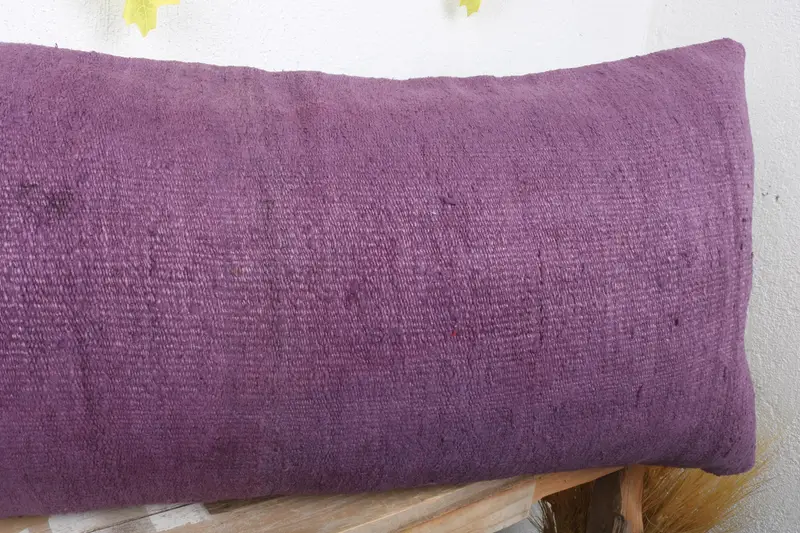 Christmas Pillow Sham, Turkish Pillow, Pillow for Couch, Southwestern Pillow Sham, Kilim Cushion Sham, 16x36 Purple Pillow Sham, Pillow Case - 5