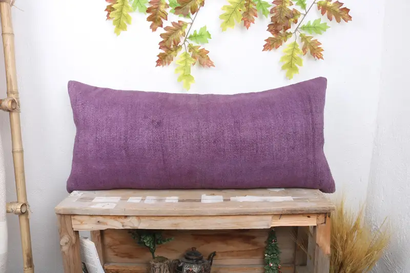 Christmas Pillow Sham, Turkish Pillow, Pillow for Couch, Southwestern Pillow Sham, Kilim Cushion Sham, 16x36 Purple Pillow Sham, Pillow Case - 1
