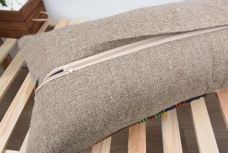 Vintage Kilim Pillow, Boho Chic Cushion Case, Home Decor Pillow, Throw Kilim Pillow, 16x36 Blue Pillow Cover, Cushion, Armchair Cushion Case - 8