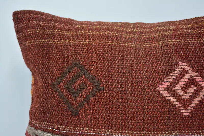 Custom Cushion, Ethnical Kilim Rug Pillow, Pillow for Sofa, Vintage Kilim Pillow, Car Cushion Case, 14x14 Red Pillow Cover, Cushion Cover - 2