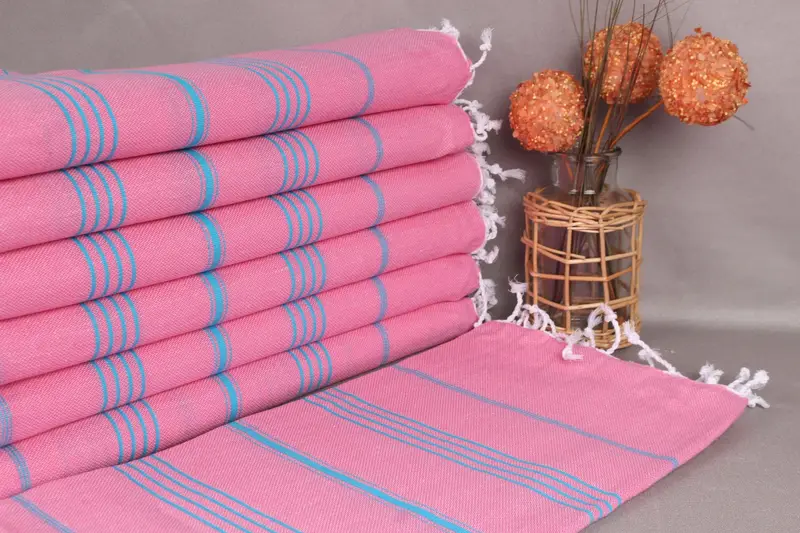 Wedding Gifts Towel Pink-Turquoise Cotton Towel, 40x71 Inches