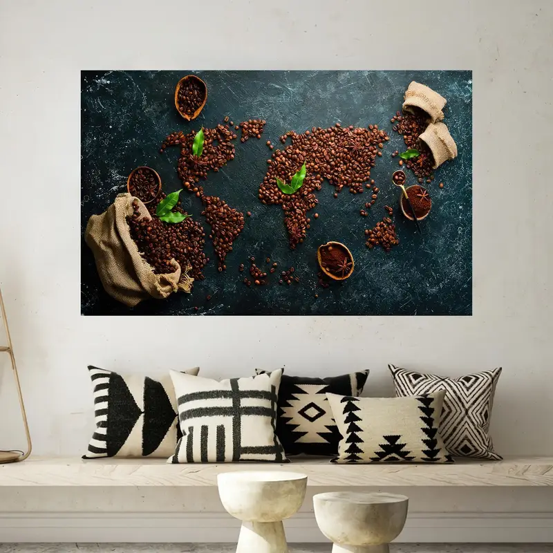 Elegant Coffee Map World Glass - Unique Printed Kitchen Gift