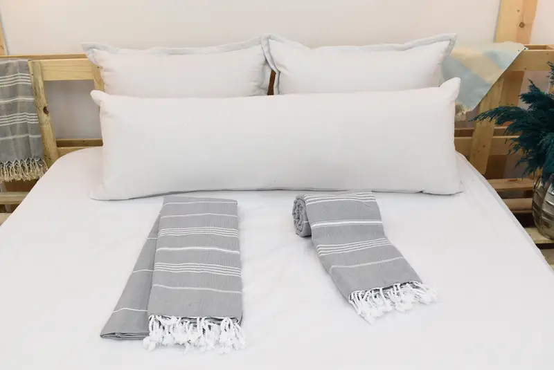 Bedspread, Family Gift Basket, Throw Blanket, Bachelorette Party Favors, Shower Curtain, Customized Throw Blankets, 96x80 Cotton Striped Towel - 4