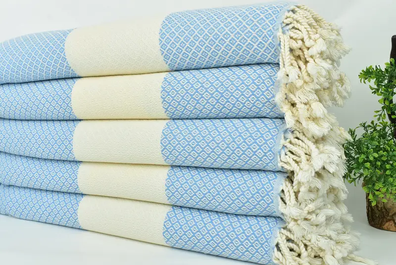 Wedding Favors, Beach towel, Embroidery Towels, Handwoven Turkish Towel, Monogram Towels, 70x36 Linen Diamond Towel, Personalized Wedding Gift - 3
