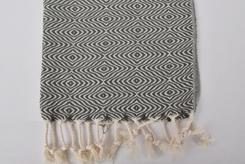 36x18 Cotton Zigzag Diamond Towel, Small Bath Towels, Organic Tea Towel, Personalize Gift, Wedding Gift, Personalized Dish Towel, Bridesmaid Gift - 3