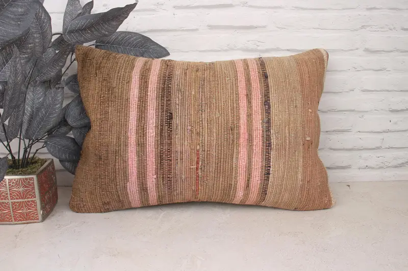 16x24 Brown Pillow Sham, Vintage Pillow, Couch Pillow Sham, Pillow for Couch, Boho Pillow Sham Cover, Accent Cushion Case, Pillow Sham - 1