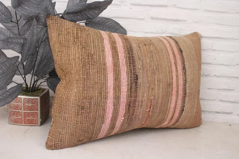 16x24 Brown Pillow Sham, Vintage Pillow, Couch Pillow Sham, Pillow for Couch, Boho Pillow Sham Cover, Accent Cushion Case, Pillow Sham - 3