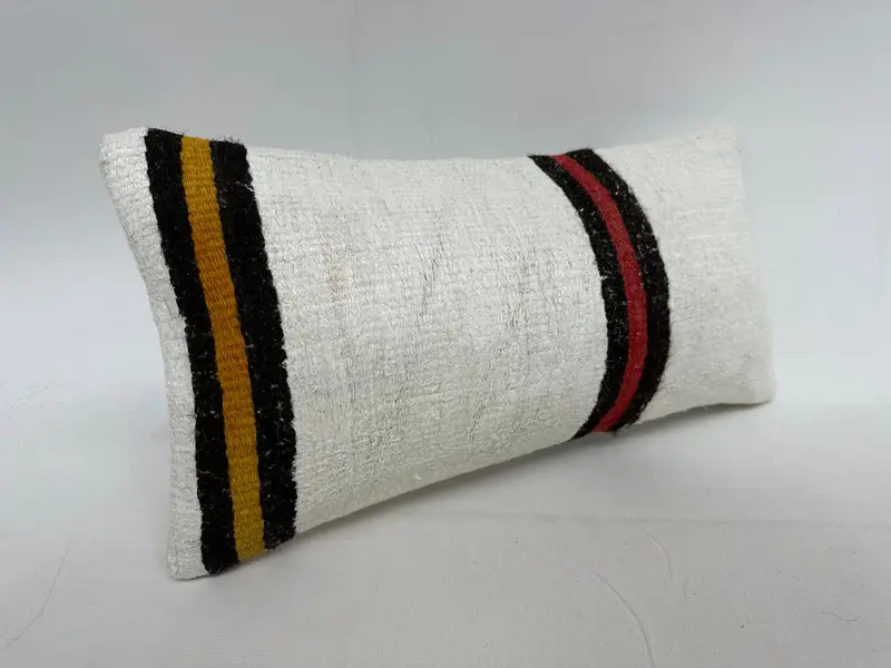 Tribal Cushion, 10x20 Beige Cushion, Pillow for Sofa, Boho Pillow, Cushion Cover, Bed Pillow, Pastel Cushion Case, Ethnical Kilim Rug Pillow - 2