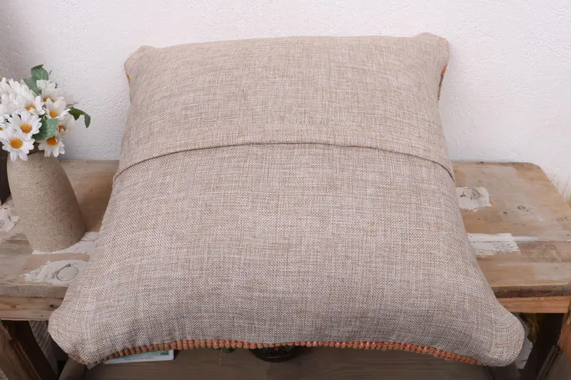 Cushion, Handmade Kilim Cushion, Retro Throw Pillow, Ethnical Kilim Rug Pillow, 18x18 Red Pillow Case, Throw Kilim Pillow, Turkish Rugs Pillow - 7