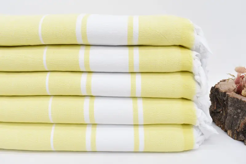 Bachelorette Party Towels Yellow Striped Terry, 67x36 Inches