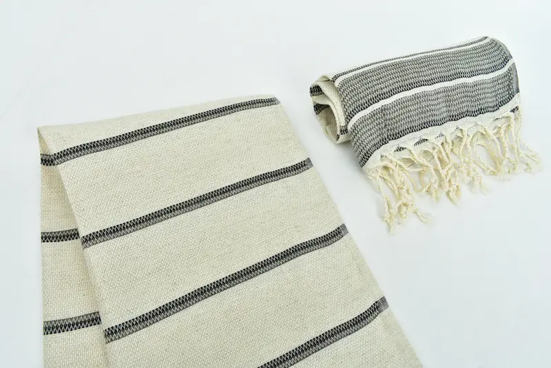 Nedime Hediyeleri, Kişiselleştirilmiş El Havlusu, Özel Hediye, Türk Çay Havlusu, 40x20 Keten Çizgili Havlu, Monogram Türk Banyo Havlusu, Toplu Sipariş Havlusu - 7