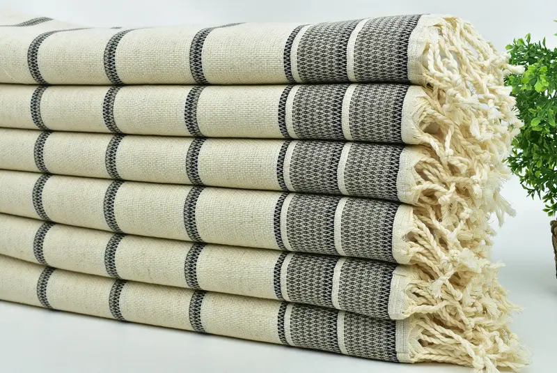 Nedime Hediyeleri, Kişiselleştirilmiş El Havlusu, Özel Hediye, Türk Çay Havlusu, 40x20 Keten Çizgili Havlu, Monogram Türk Banyo Havlusu, Toplu Sipariş Havlusu - 3