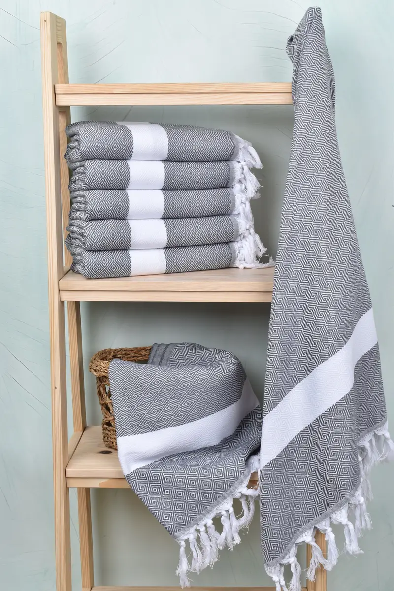 Spa Towel, 70x40 Cotton Diamond Towel, Peshtemal Towel, Valentines Day Gift Idea, Thin towel, Lightweight Turkish towel, Bachelorette Party Gifts - 3