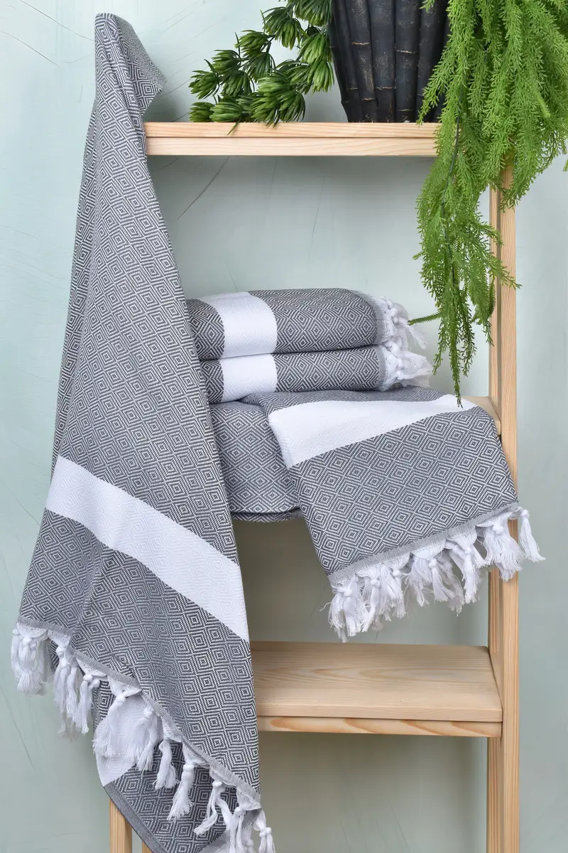 Spa Towel, 70x40 Cotton Diamond Towel, Peshtemal Towel, Valentines Day Gift Idea, Thin towel, Lightweight Turkish towel, Bachelorette Party Gifts - 6