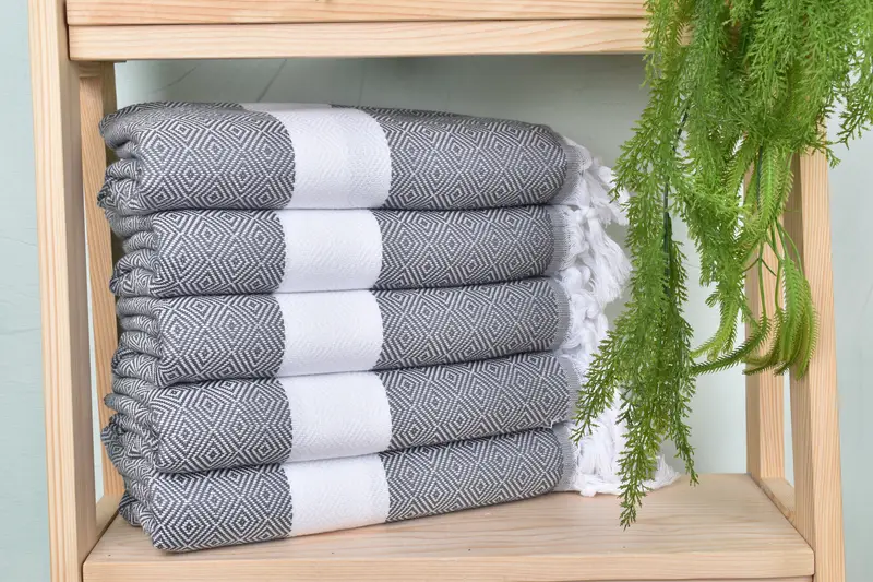 Spa Towel, 70x40 Cotton Diamond Towel, Peshtemal Towel, Valentines Day Gift Idea, Thin towel, Lightweight Turkish towel, Bachelorette Party Gifts - 2