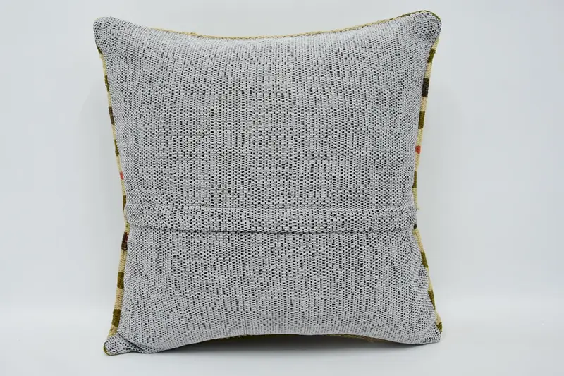 Hippie Throw Pillow Case, Kilim Rug Pillow Sham, 18x18 Beige Pillow Case, Cushion Case, Kilim Pillow, Turkish Pillow, Pillow for Couch - 6