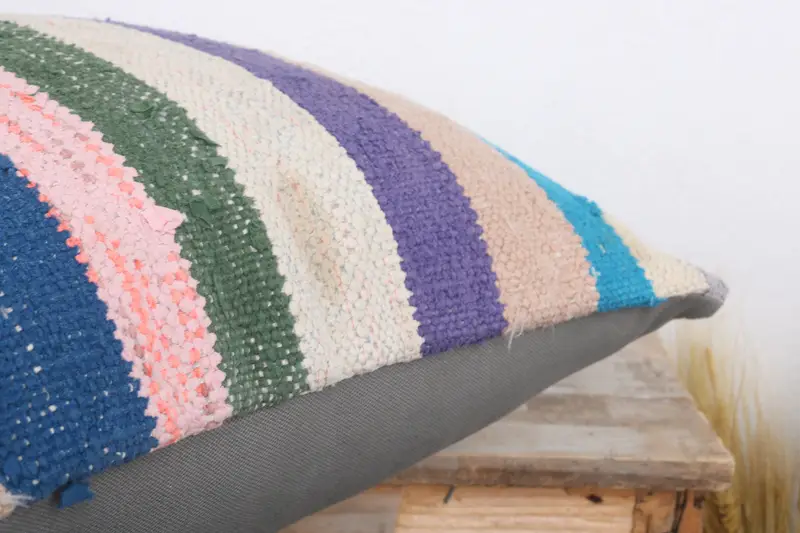 Pillow Case, Ethnical Kilim Rug Pillow, Customized Pillow, Vintage Kilim Pillow, 20x20 Blue Cushion Cover, Gift Pillow, Ikat Cushion Cover - 6