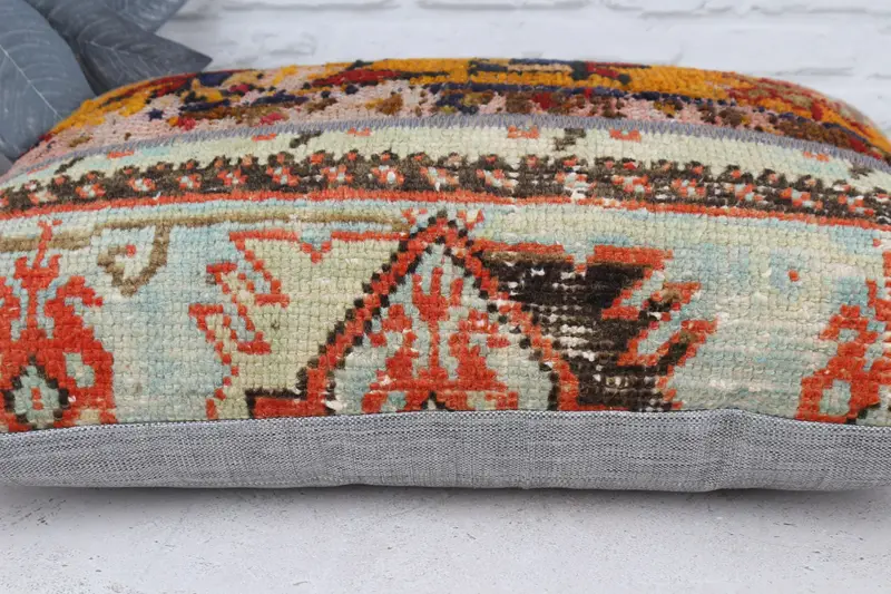 Home Decor Pillow, Kilim Pillow, 16x24 Orange Cushion Case, Oriental Pillow Cover, Cushion Case, Living Room Throw Cushion, Throw Kilim Pillow - 5
