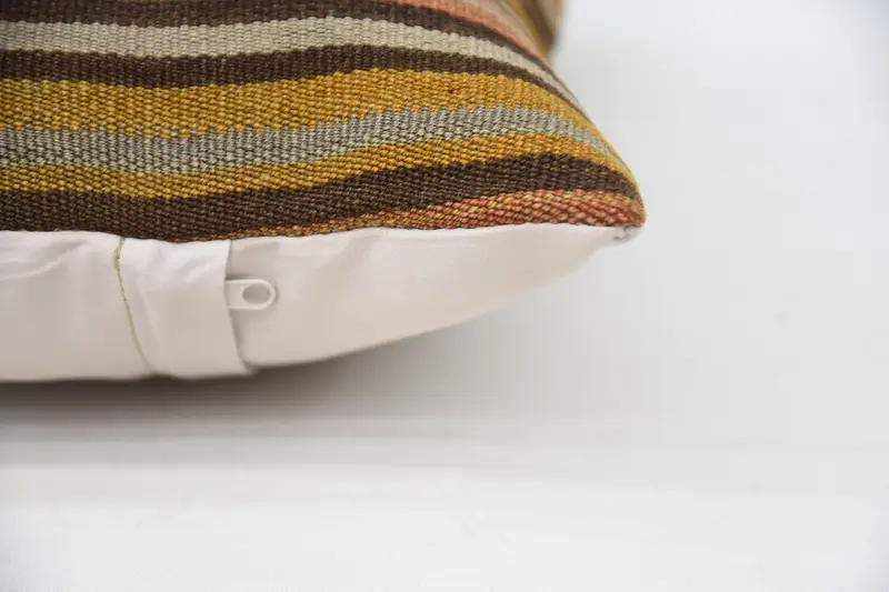 Pillow, 12x20 Brown Pillow, Handmade Kilim Cushion, Chair Pillow Cover, Boho Pillow, Living Room Throw Cushion, Pillow for Couch, Bed Pillow Case - 5