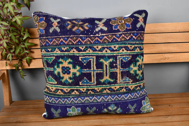 Pillow Case, Boho Pillow Sham Cover, Vintage Kilim Pillow, Handwoven Cushion Case, Interior Designer Pillow, 24x24 Red Cushion - 6
