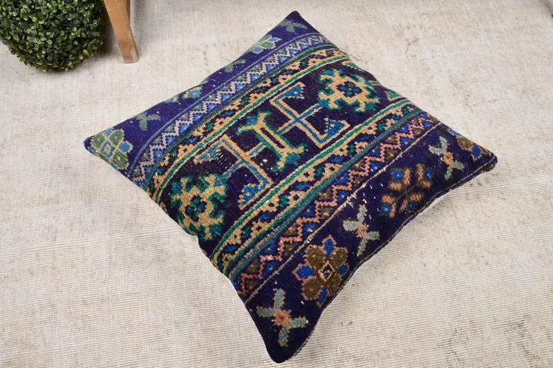 Pillow Case, Boho Pillow Sham Cover, Vintage Kilim Pillow, Handwoven Cushion Case, Interior Designer Pillow, 24x24 Red Cushion - 8