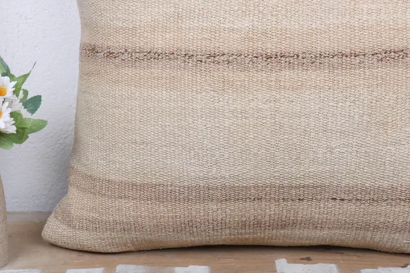 Pillow, Kilim Cushion Sham, Handmade Kilim Cushion, Turkish Kilim Pillow, Sofa Pillow, 20x20 Beige Cushion Case, Vintage Kilim Pillow Cushion Case - 3