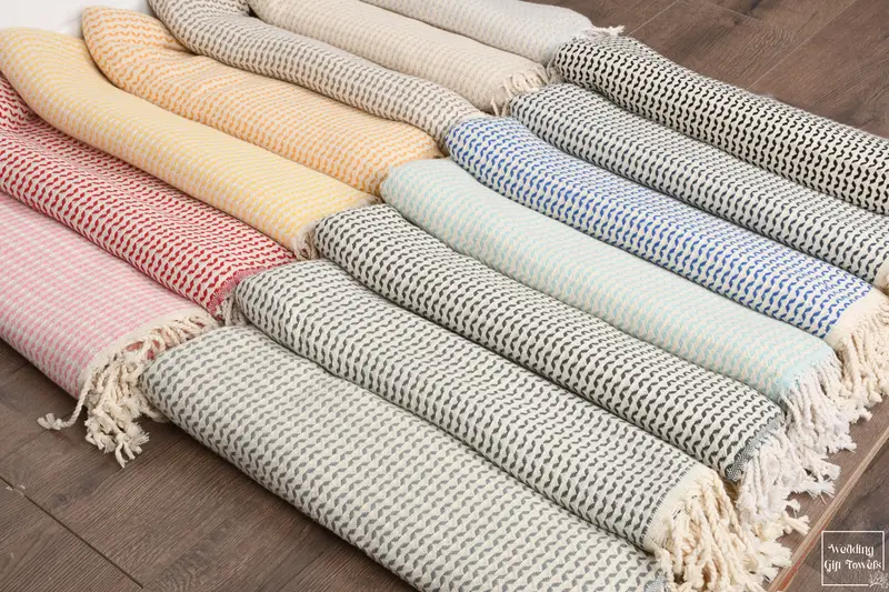 Personalized Turkish Cotton Towel Embroidered Gift, Beige, 40x70 Inches