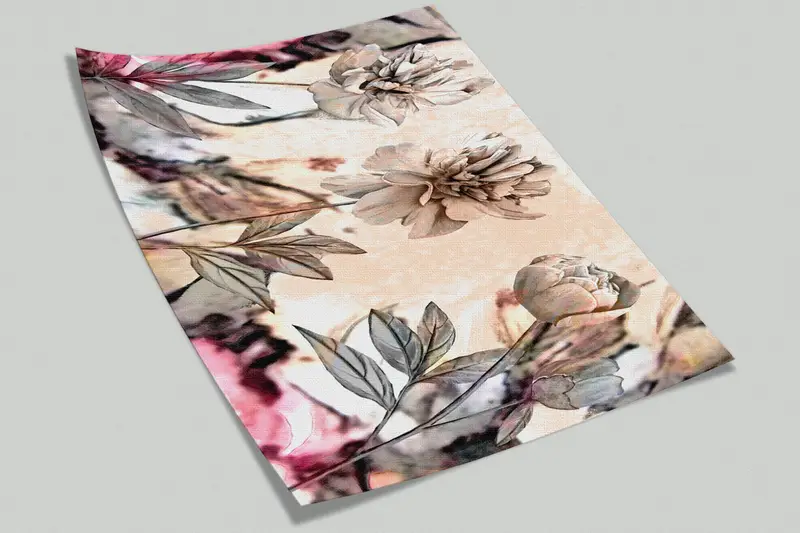 Paper Wall Art ,Abstract Wallpaper,Peony Wall Poster,Modern Wall Paper,Flower Wall Mural,Bright Wall Paper,Botanical Wall Decor, - 9