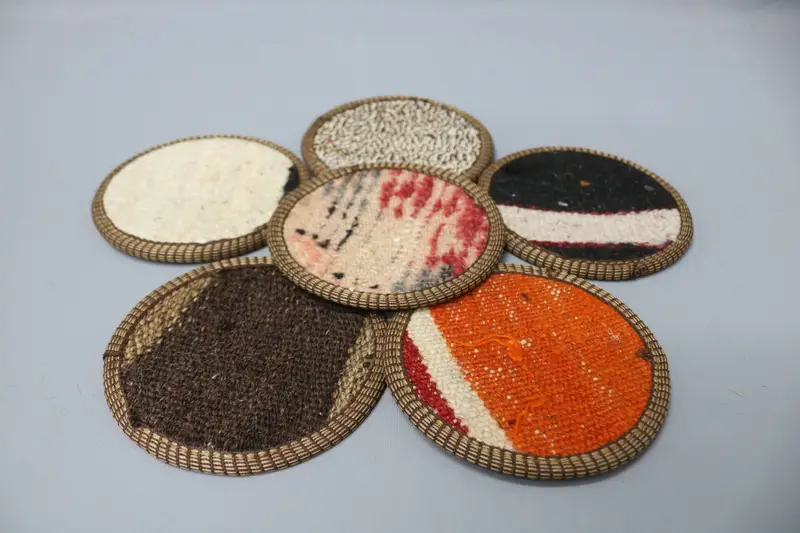 Bohemian Round Coaster, Brown and Red Coaster