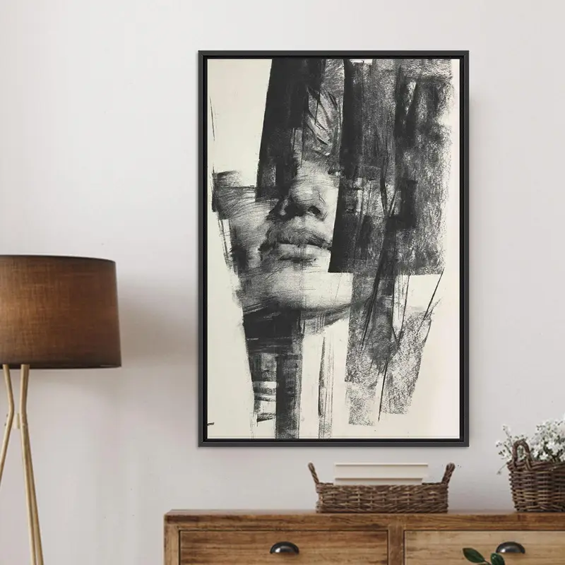 Moderne abstrakte Frauenporträt-Leinwand – elegante Wandkunst