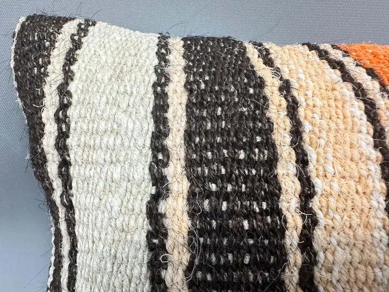 8x16 Beige Pillow Sham, Art Deco Pillow Sham, Pillow Case, Vintage Kilim Throw Pillow, Vintage Kilim Pillow, Antique Pillows - 5
