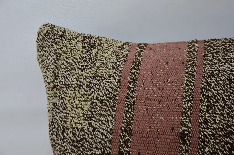 Kilim Cushion Sham, 12x36 Beige Pillow, Handwoven Pillow Cover Cushion Case, Turkish Pillow, Cushion, Vintage Kilim Throw Pillow - 2