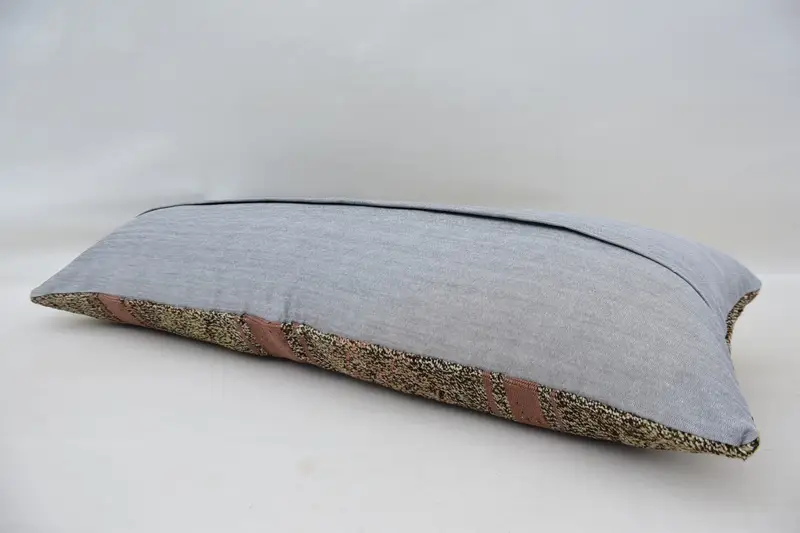 Kilim Cushion Sham, 12x36 Beige Pillow, Handwoven Pillow Cover Cushion Case, Turkish Pillow, Cushion, Vintage Kilim Throw Pillow - 6